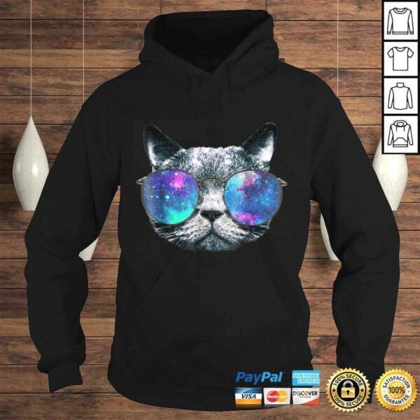 Cat Space Glasses Shirt Astronaut Cat Meme Round Glasses Tee