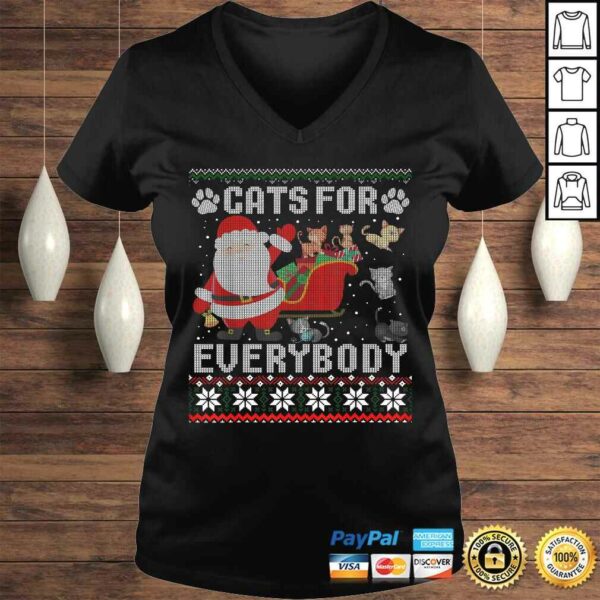 Cats For Everybody Christmas Cute Cat Lover Ugly Sweater Tee Shirt