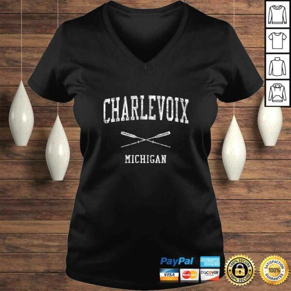 Charlevoix Michigan MI Vintage Nautical Sports Design Tee