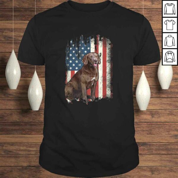 Chesapeake Bay Retriever American Flag Shirt USA Dog TShirt