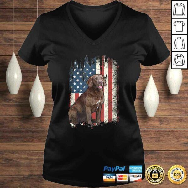 Chesapeake Bay Retriever American Flag Shirt USA Dog TShirt