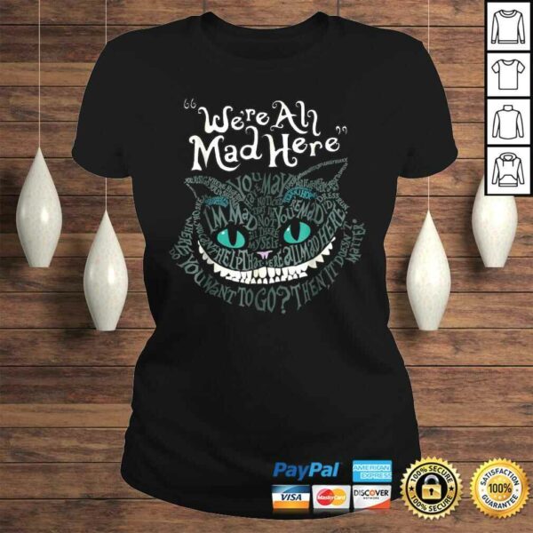 Cheshire Alice Cat Were All Mad Here Wonderland TShirt