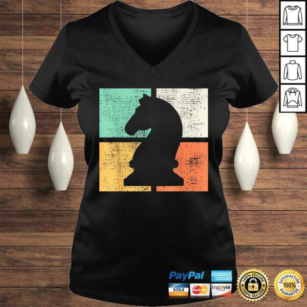 Chessmen Player Gift Vintage Retro V-Neck T-Shirt