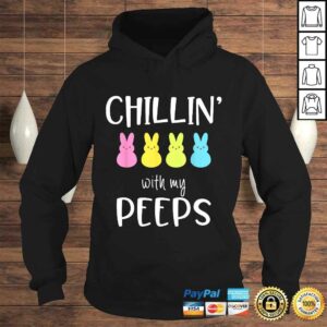 Chillin With My Peeps Marshmallows Lovers Happy Easter V Neck T Shirt 4