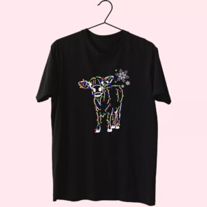 Christmas Cow Light T Shirt Xmas Design Christmas Cow Light T Shirt Xmas Design