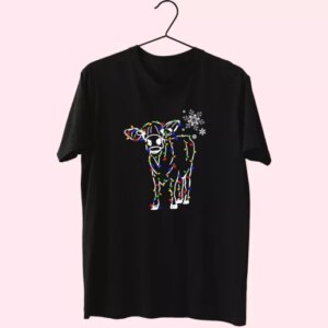 Christmas Cow Light T Shirt Xmas Design 3 Christmas Cow Light T Shirt Xmas Design 4