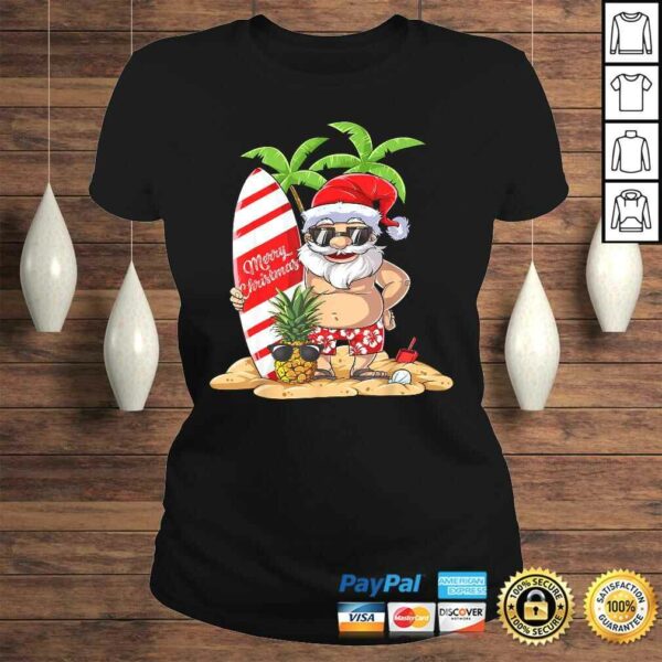 Christmas in July Santa Hawaiian Surfing Gifts Summer Surf Shirt