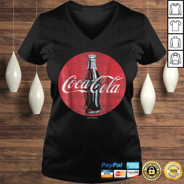 Coca-Cola Distressed Retro Bottle Disc Logo Graphic Shirt