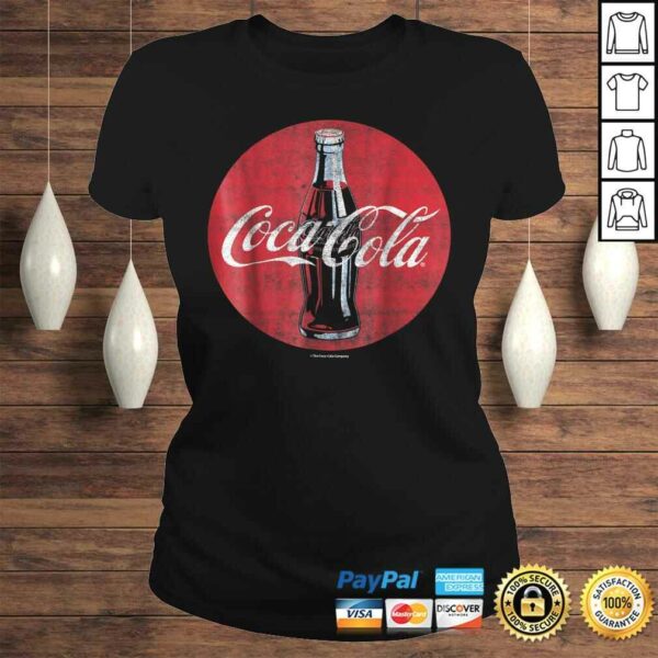 Coca-Cola Distressed Retro Bottle Disc Logo Graphic Shirt