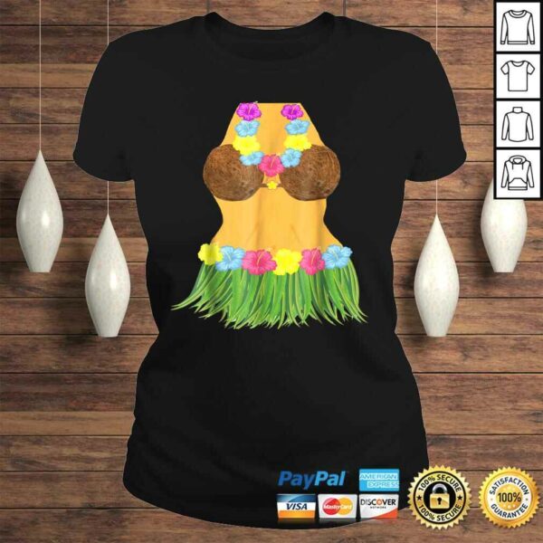 Coconut Bra Grass Skirt Lei Flowers Summer Party TShirt