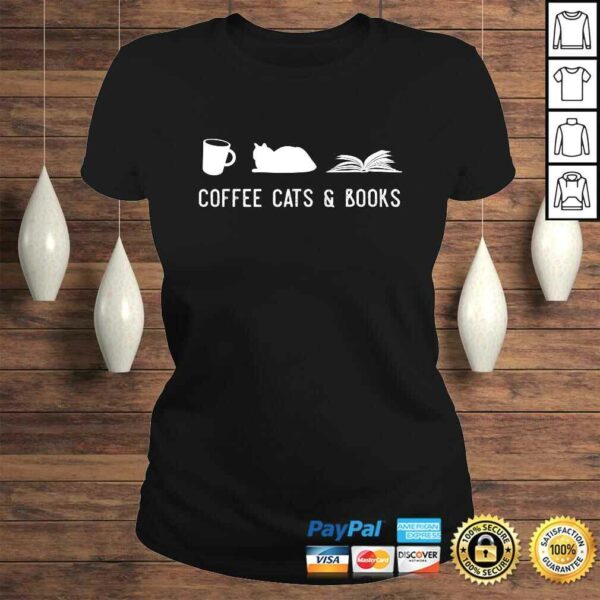 Coffee Cat Book Cute Bookworm Librarian Shirt