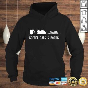 Coffee Cat Book Cute Bookworm Librarian Shirt 4