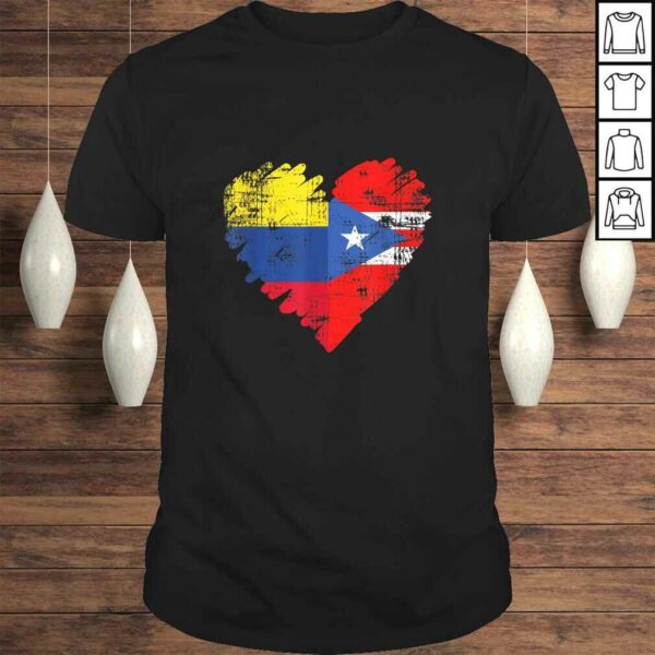 Colombia Puerto Rico Shirt Flag Heart Colombian Rican