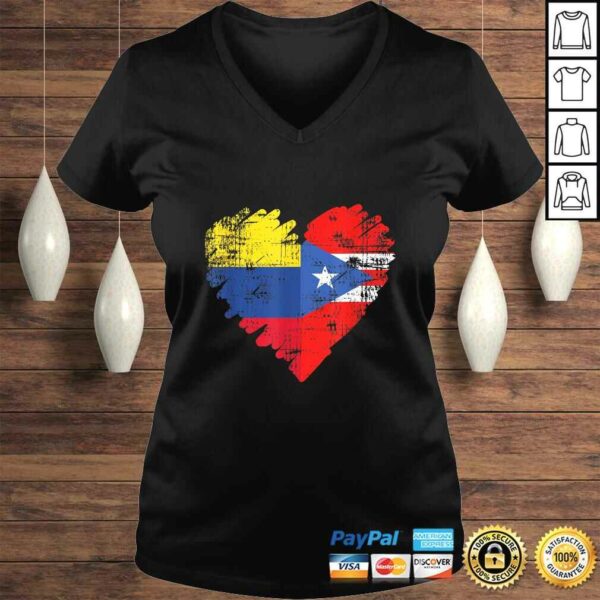 Colombia Puerto Rico Shirt Flag Heart Colombian Rican