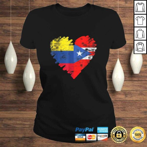 Colombia Puerto Rico Shirt Flag Heart Colombian Rican