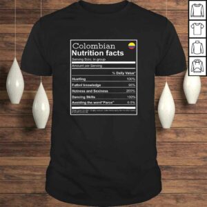 Colombian Nutrition Facts funny cool graphic TShirt Gift Colombian Nutrition Facts funny cool graphic TShirt Gift