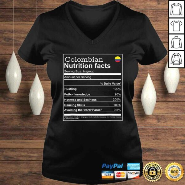 Colombian Nutrition Facts funny cool graphic TShirt Gift