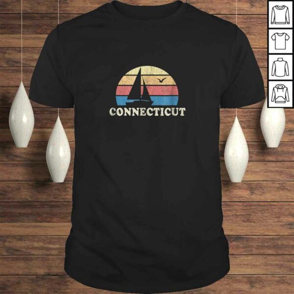 ConnecticuShirt Vintage Sailboat 70s Throwback Sunset