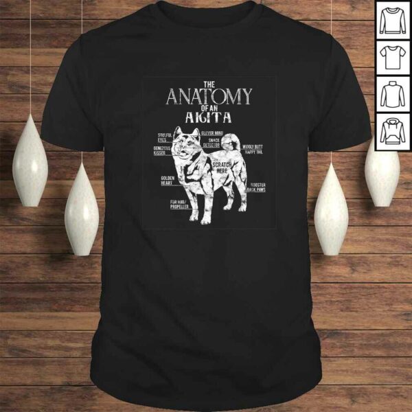 Cool Akita Anatomy Clothes Gifts for Dog Lovers Men Women TShirt