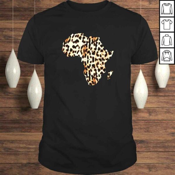 Cool Cheetah Leopard Print Africa Map TShirt