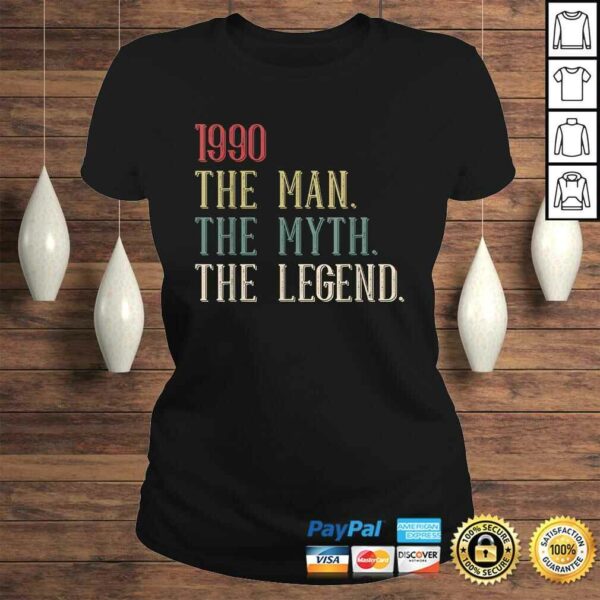 Cool Funny Vintage Retro 30th Birthday Gift 1990 for Men Boy Tee Shirt