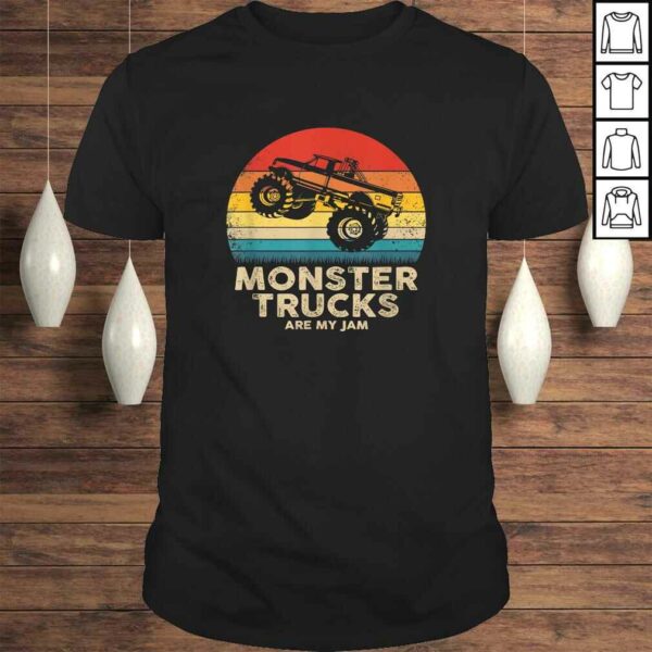 Cool Vintage Monster Truck Are My Jam Retro SunseGift TShirt