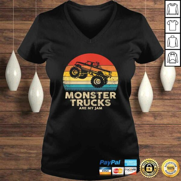 Cool Vintage Monster Truck Are My Jam Retro SunseGift TShirt