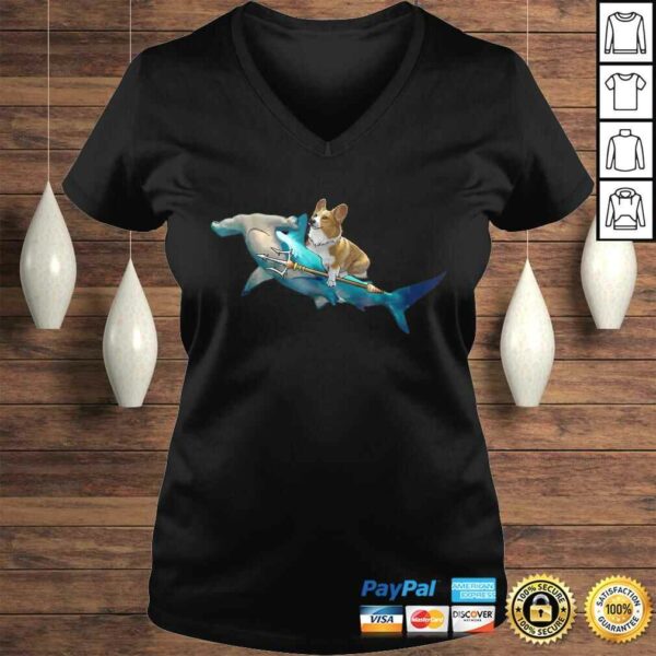 Corgi Riding a Hammerhead shark Funny Corgi TShirt