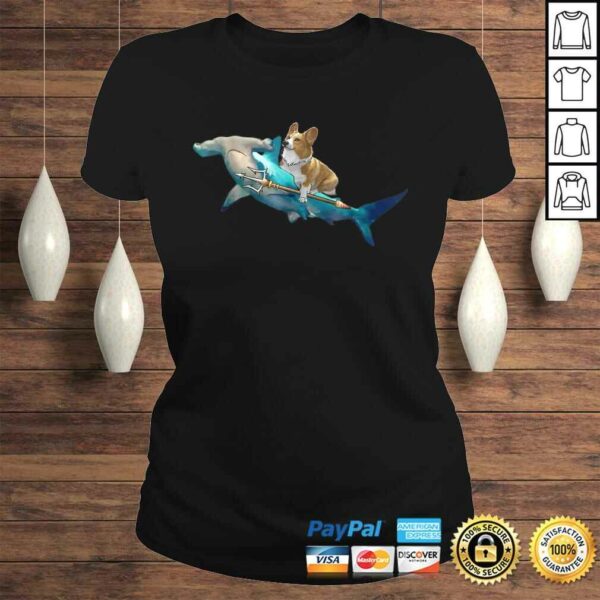 Corgi Riding a Hammerhead shark Funny Corgi TShirt