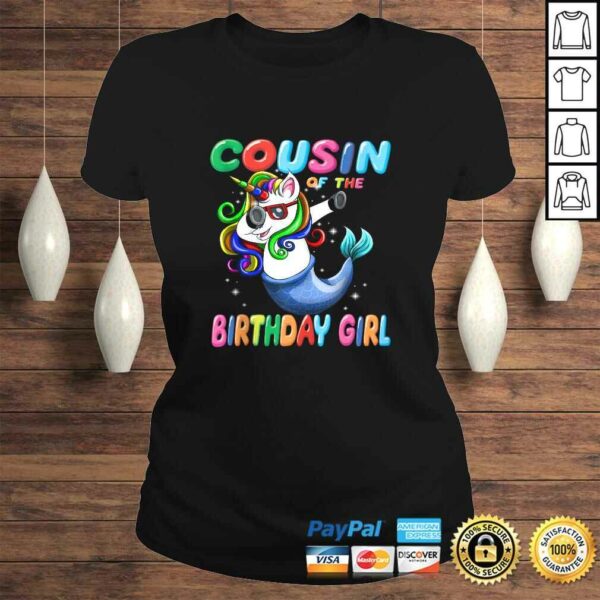 Cousin of the Unicorn Birthday Girl Shirt Mermaid Matching V-Neck T-Shirt