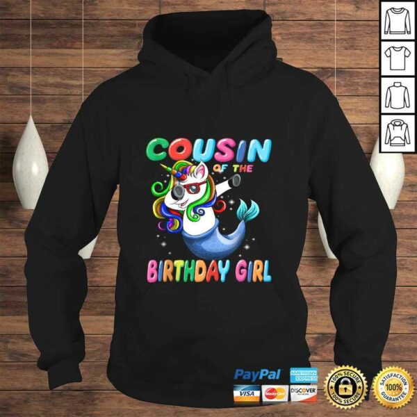 Cousin of the Unicorn Birthday Girl Shirt Mermaid Matching V-Neck T-Shirt