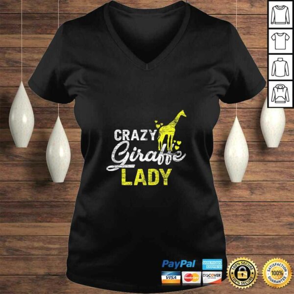 Crazy Giraffe Lady Vintage Zoo Keeper Girls Women Giraffe Shirt