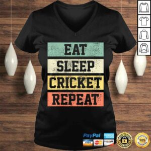 Cricket Retro Vintage Player Coach V-Neck T-Shirt