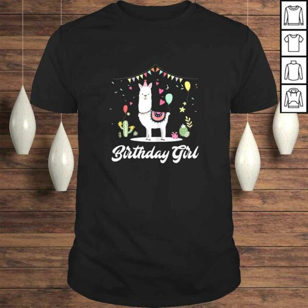 Cute Alpaca Llama Cactus Girls Birthday Party Animal T-shirt