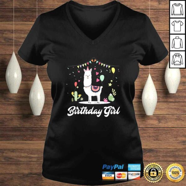 Cute Alpaca Llama Cactus Girls Birthday Party Animal T-shirt