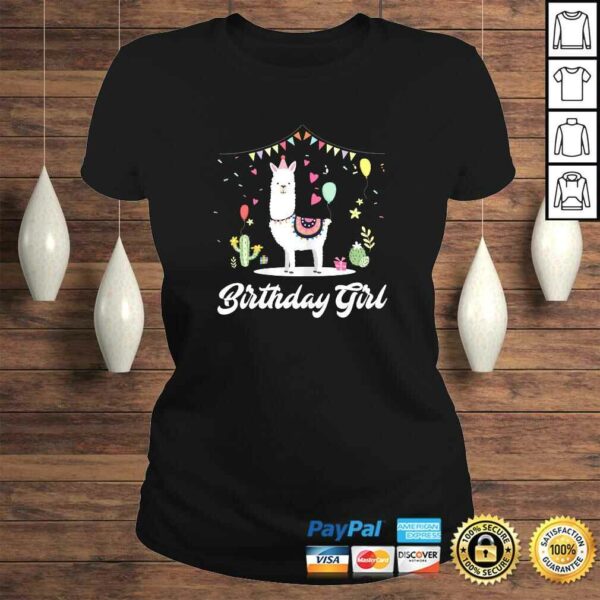 Cute Alpaca Llama Cactus Girls Birthday Party Animal T-shirt