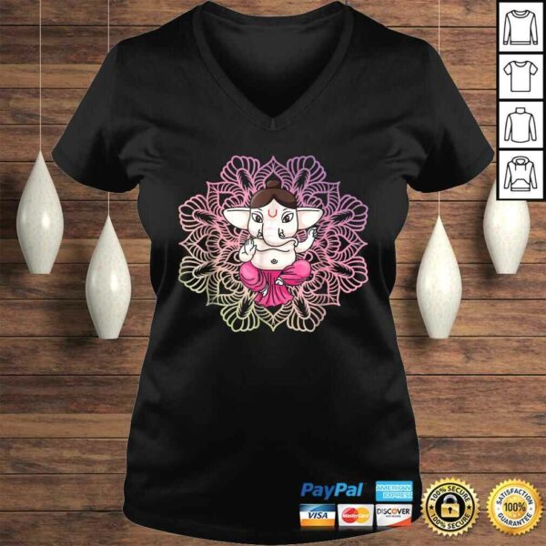 Cute Ganesh Tee – Ganesha in Lotus Meditation Mandala Shirt