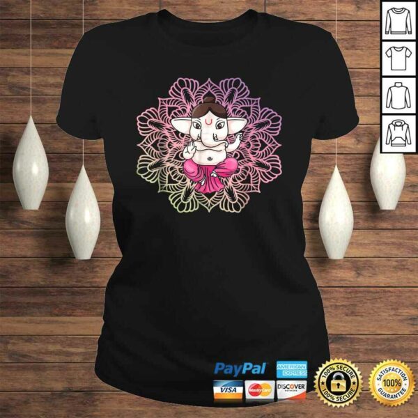 Cute Ganesh Tee – Ganesha in Lotus Meditation Mandala Shirt