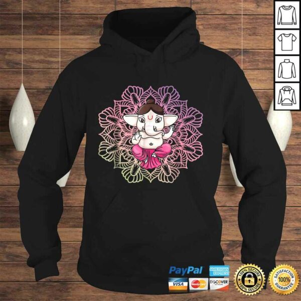 Cute Ganesh Tee – Ganesha in Lotus Meditation Mandala Shirt