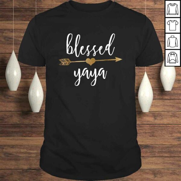 Cute Gold Arrow Blessed Yaya Shirt Thanksgiving V-Neck T-Shirt