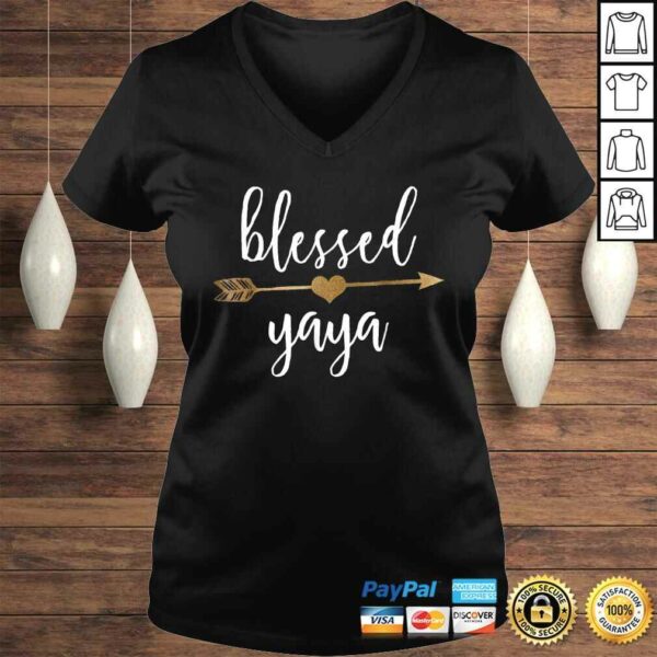 Cute Gold Arrow Blessed Yaya Shirt Thanksgiving V-Neck T-Shirt