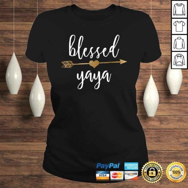 Cute Gold Arrow Blessed Yaya Shirt Thanksgiving V-Neck T-Shirt