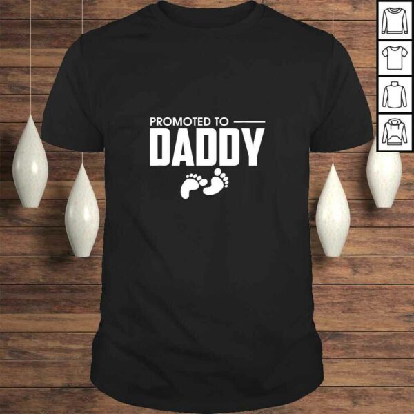 Cute Promoted To Daddy Pregnancy Announcement Fatherhood Tee T-Shirt