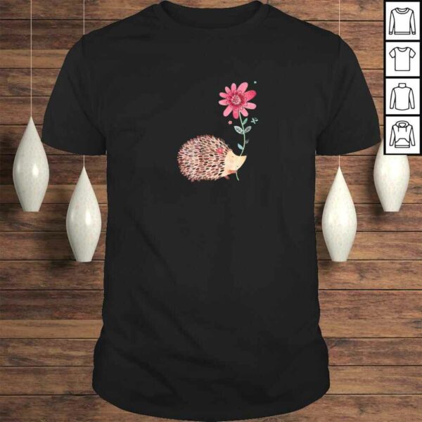 Cute Vintage Hedgehog & Flower ArShirt & Gift