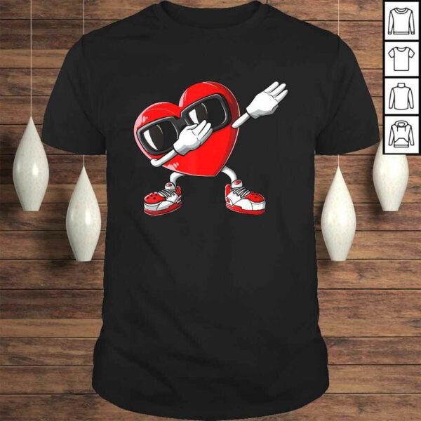 Dabbing Heart Valentines Day Boys Kids Love Dab Dance Shirt