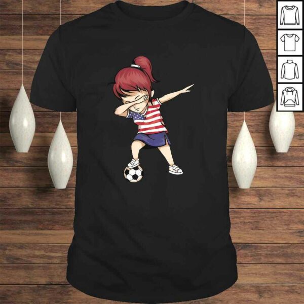 Dabbing Soccer Girl United States Jersey Shirt USA Football