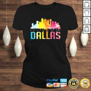 Dallas Texas Retro Watercolor Skyline Art Souvenir T-shirt 2 Dallas Texas Retro Watercolor Skyline Art Souvenir T shirt 3