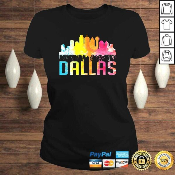 Dallas Texas Retro Watercolor Skyline Art Souvenir T-shirt