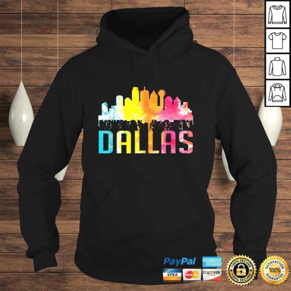 Dallas Texas Retro Watercolor Skyline Art Souvenir T-shirt