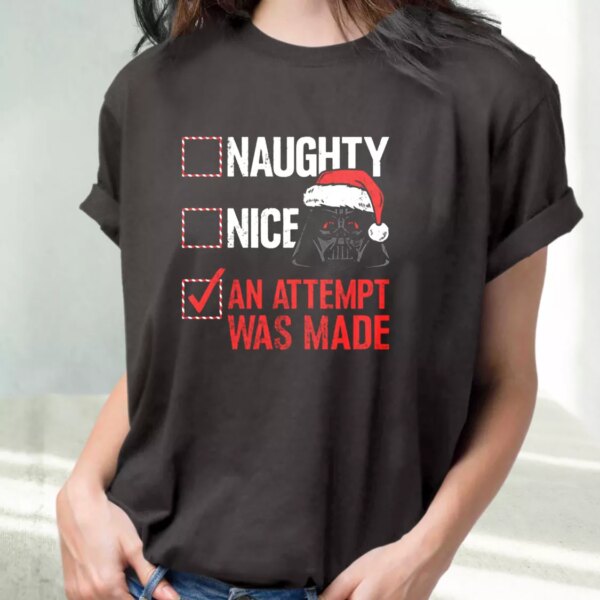 Darth Vader Naughty Or Nice Checklist T Shirt Xmas Design